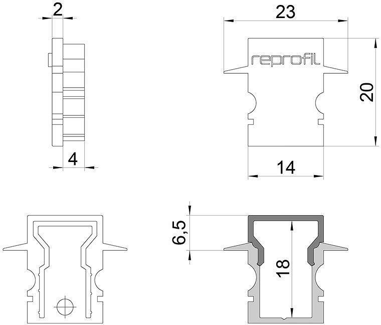 Набор из 10 заглушек для профиля Deko-Light H-ET-02-08 979140