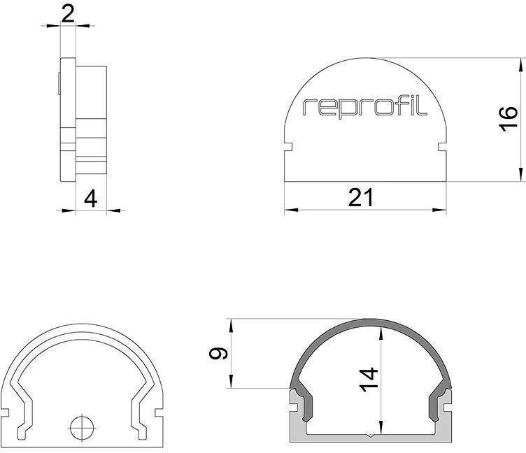 Набор из 10 заглушек для профиля Deko-Light R-AU-01-15 979590