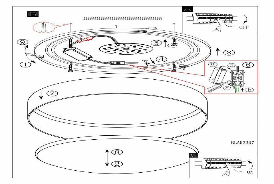 Накладной светильник Eglo Palomaro LED 405 мм 93952