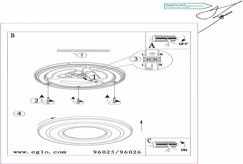 Накладной светодиодный светильник EGLO Capasso 1 18 Вт 340 мм 96026