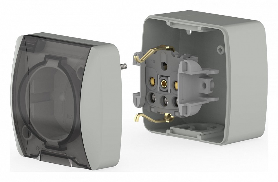 Розетка с заземлением с крышкой Elbi Eleсtriс Eva 554-011500-218