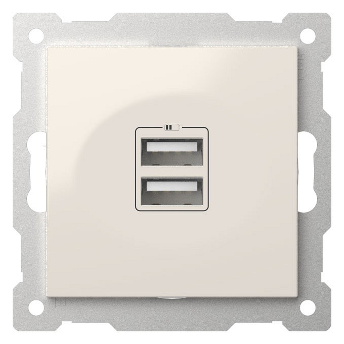 Розетка 2хUSB type A без рамки Elbi Eleсtriс Zena Vega 609-010200-143