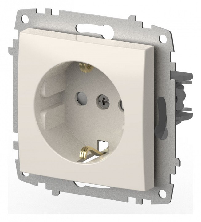 Розетка с заземлением и со шторкой, без рамки Elbi Eleсtriс Zena Vega 609-010200-243