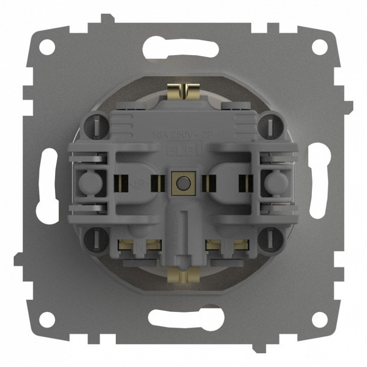 Розетка с заземлением и со шторкой, без рамки Elbi Eleсtriс Zena Vega 609-010200-243