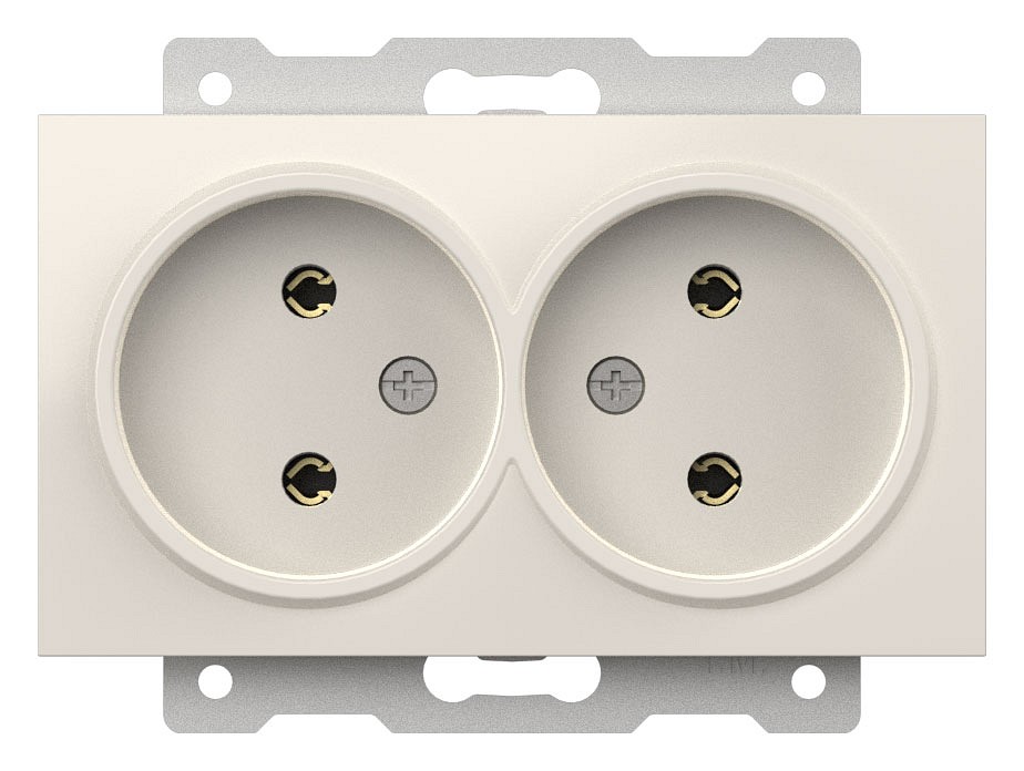 Розетка двойная без заземления, без рамки Elbi Eleсtriс Zena Vega 609-010200-908