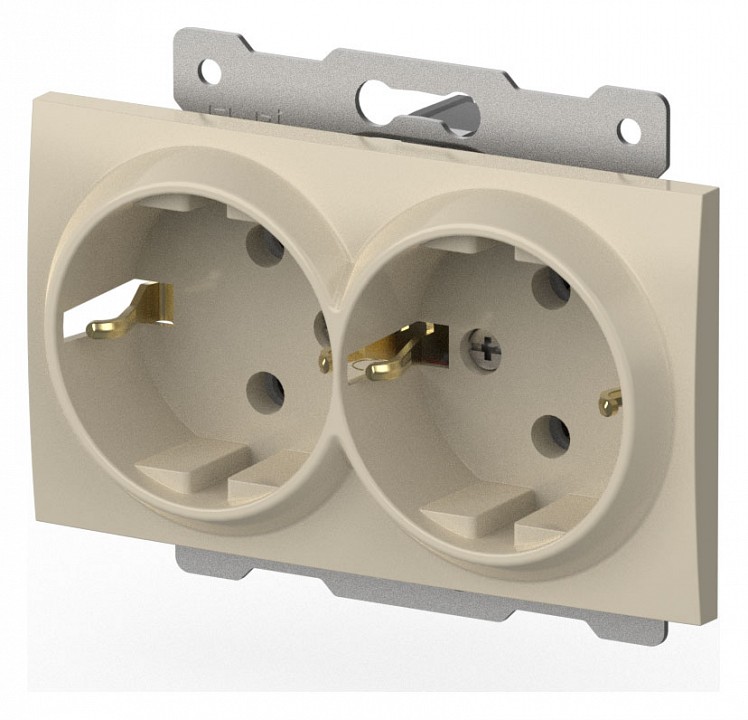 Розетка двойная с заземлением, без рамки Elbi Eleсtriс Zena Vega 609-010300-907