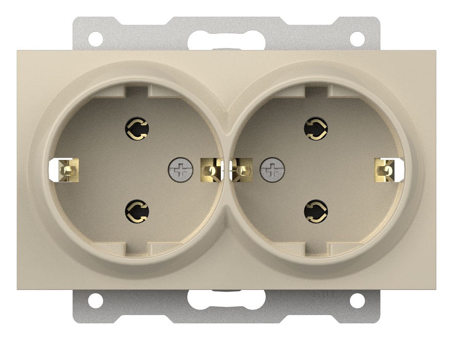 Розетка двойная с заземлением, без рамки Elbi Eleсtriс Zena Vega 609-010300-907