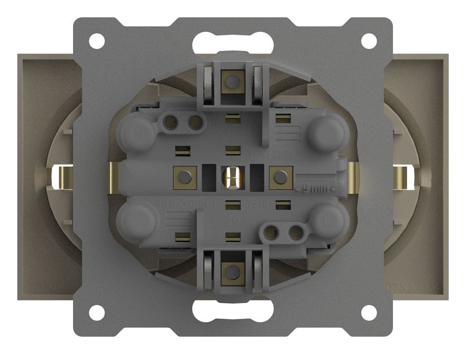 Розетка двойная с заземлением, без рамки Elbi Eleсtriс Zena Vega 609-010300-907