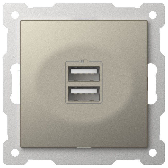 Розетка 2хUSB type A без рамки Elbi Eleсtriс Zena Vega 609-011400-143