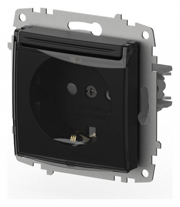 Розетка с заземлением и со шторкой, без рамки с крышкой Elbi Eleсtriс Zena Vega 609-014800-219