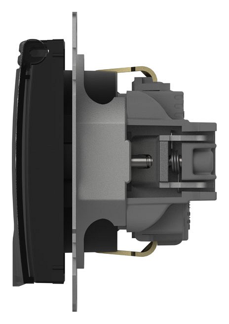 Розетка с заземлением и со шторкой, без рамки с крышкой Elbi Eleсtriс Zena Vega 609-014800-219