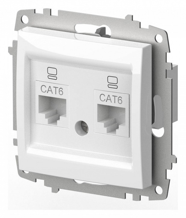 Розетка двойная Ethernet RJ-45 без рамки Elbi Eleсtriс Zena Vega 609-015600-248