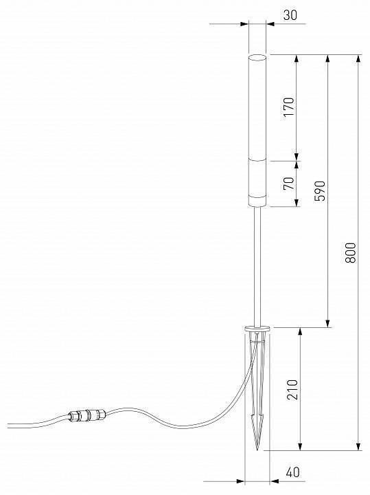 Наземный низкий светильник Elektrostandard Invi a069445