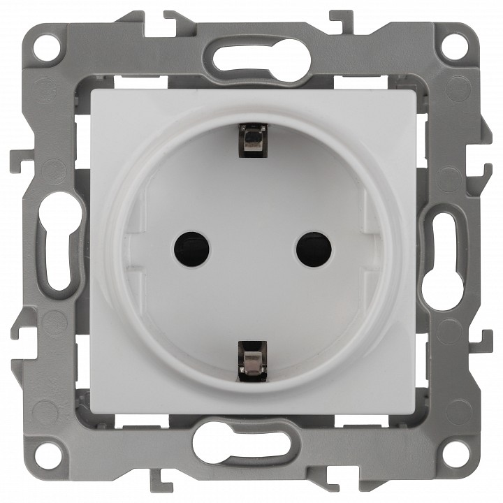 Розетка с заземлением, без рамки Эра Эра 12 12-2101-01