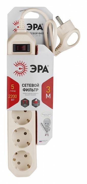 Сетевой фильтр Эра USF-5es-3m-I Б0019035