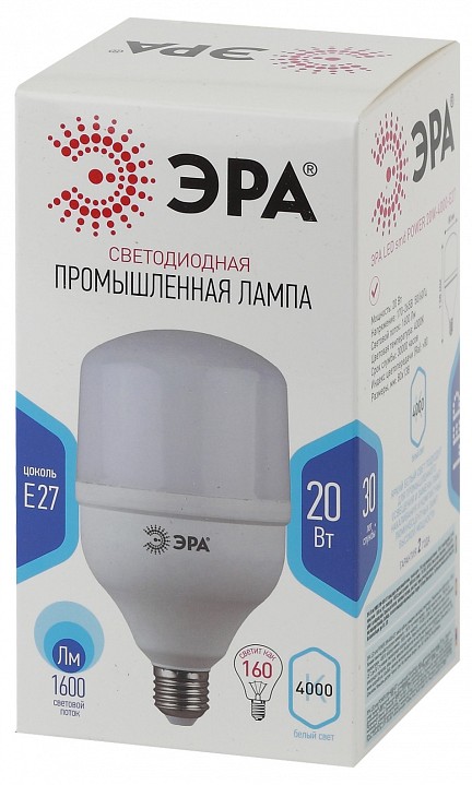 Лампа светодиодная Эра  LED POWER T80-20W-4000-E27
