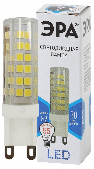 Лампа светодиодная ЭРА Стандарт G9 7 Вт 4000 К LED-JCD-7W-CER-840-G9