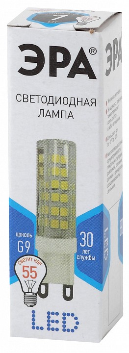 Лампа светодиодная ЭРА Стандарт G9 7 Вт 4000 К LED-JCD-7W-CER-840-G9