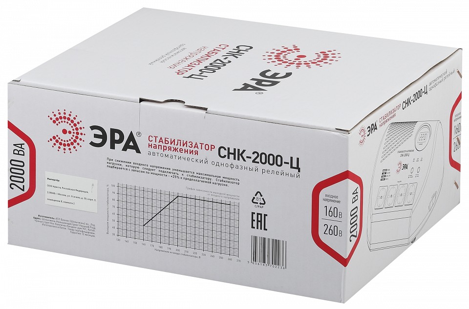 Стабилизатор напряжения Эра  СНК-2000-Ц