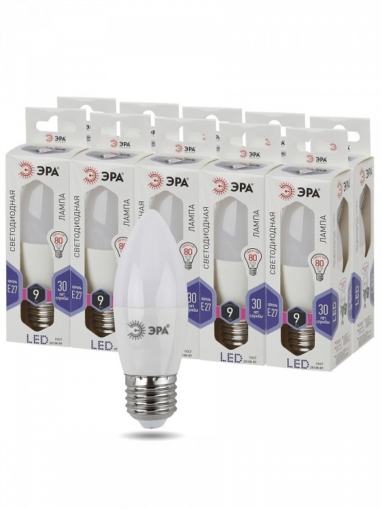Лампа светодиодная Эра Стандарт LED B35-9W-860-E27