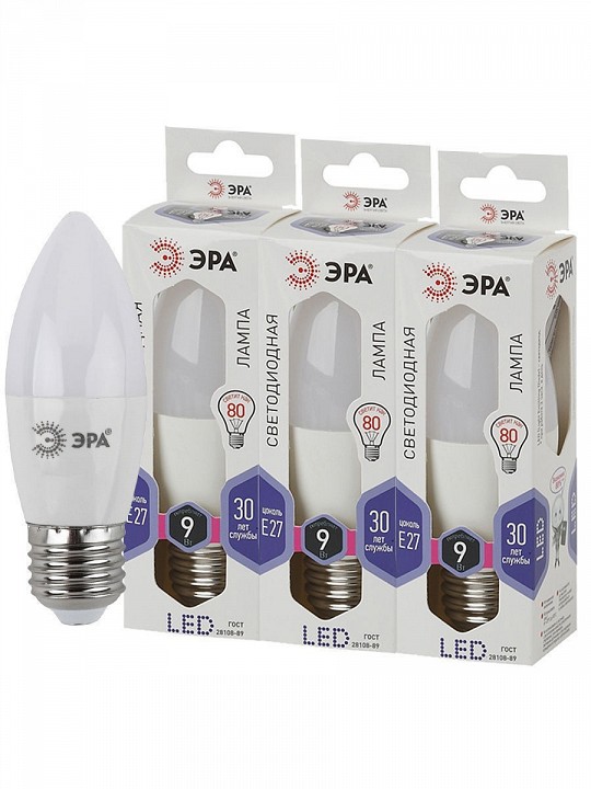 Лампа светодиодная Эра Стандарт LED B35-9W-860-E27