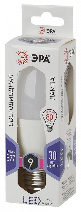 Лампа светодиодная Эра Стандарт LED B35-9W-860-E27