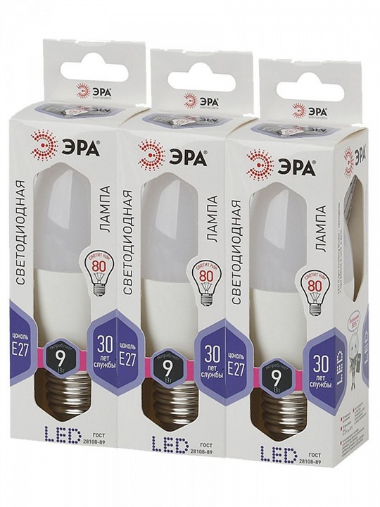 Лампа светодиодная Эра Стандарт LED B35-9W-860-E27