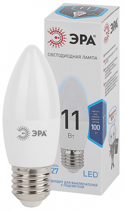 Лампа светодиодная Эра Стандарт LED B35-11W-840-E27