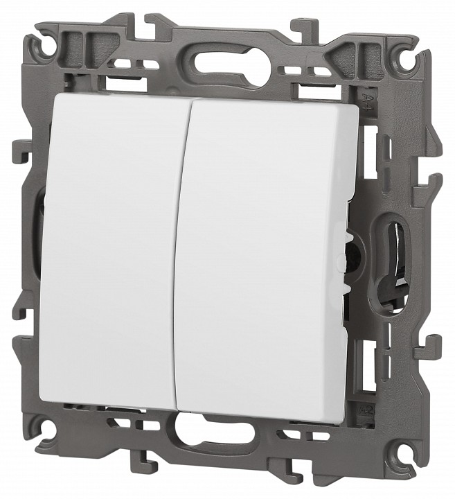 Выключатель двухклавишный без рамки Эра Эра Elegance 14-1104-01