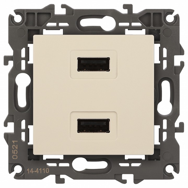 Розетка 2хUSB type A без рамки Эра Эра Elegance 14-4110-02