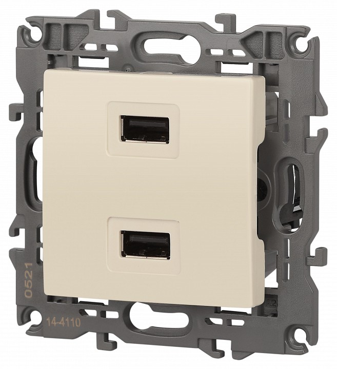 Розетка 2хUSB type A без рамки Эра Эра Elegance 14-4110-02