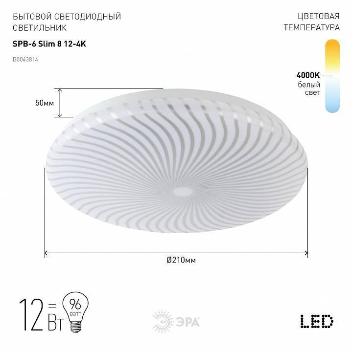 Накладной светильник Эра Slim SPB-6 Slim 8 12-4K