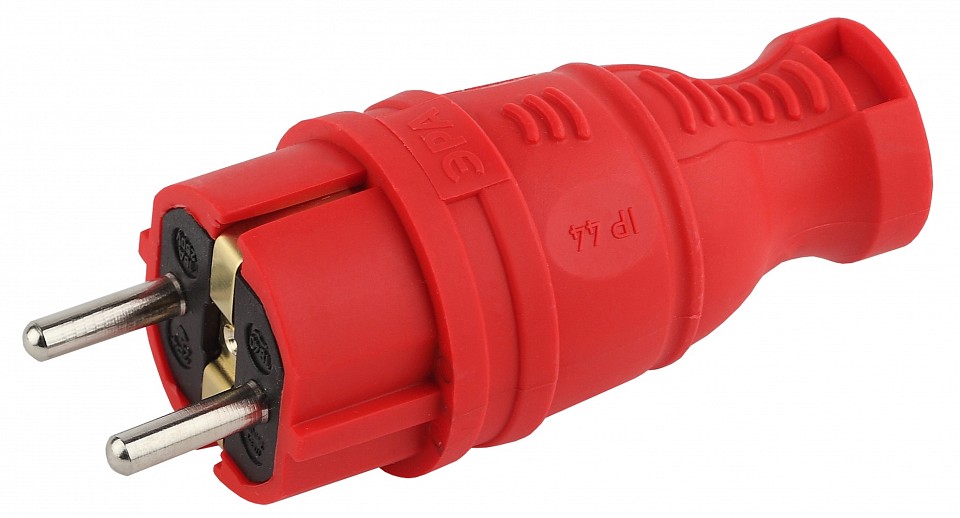 Вилка прямая с заземлением Эра  V8-RED-IP44