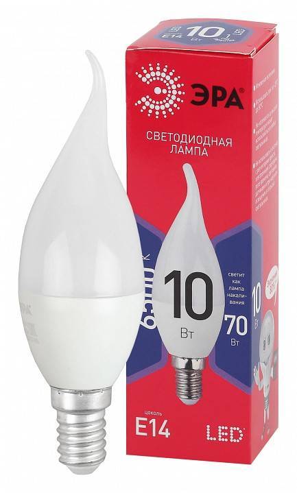 Лампа светодиодная ЭРА ЭКО E14 10 Вт 6500 К Б0045343
