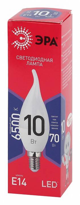 Лампа светодиодная ЭРА ЭКО E14 10 Вт 6500 К Б0045343