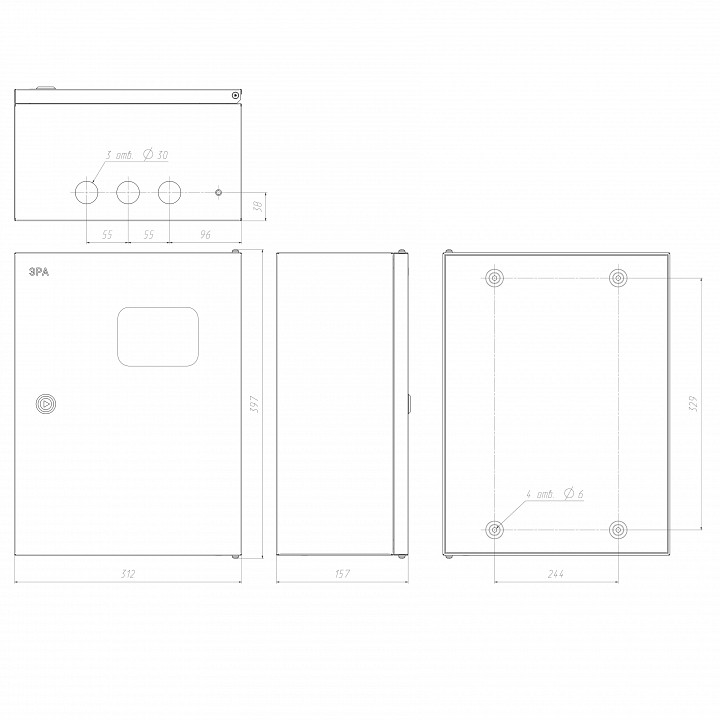 Электрический щиток навесной Эра  NO_SIMPLE_STM_SHU-3/1-0