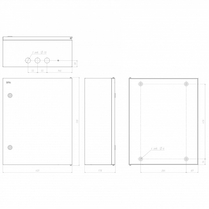 Электрический щиток накладной Эра  SHMPg-06_IP54_SIMPLE