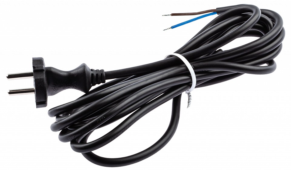 Сетевой провод ЭРА UX-2x0,75-3m-B 2x0.75 мм² 3 м черный UX-2x0,75-3m-B