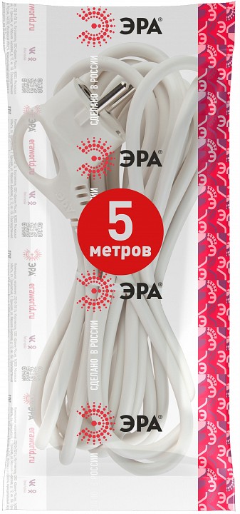 Сетевой провод Эра  U-3x1-5m-W