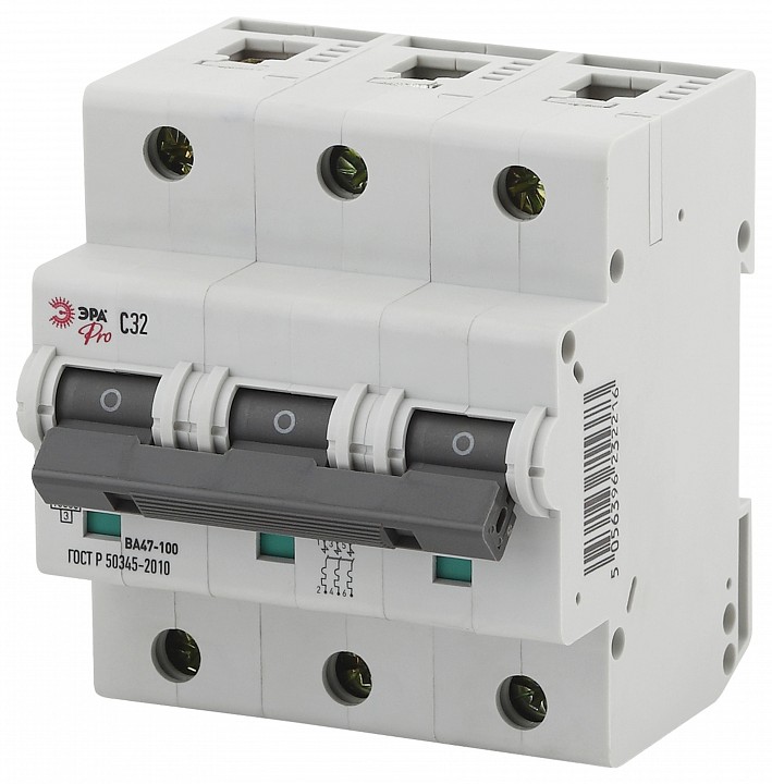 Автоматический выключатель 3P Эра ВА47-100 NO-902-281