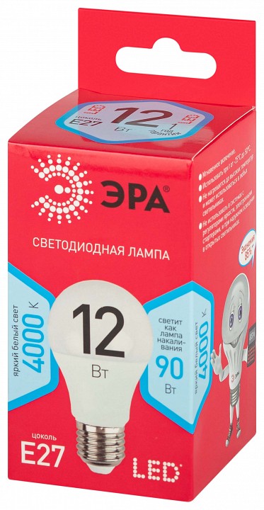 Лампа светодиодная Эра  LED A60-12W-840-E27 R