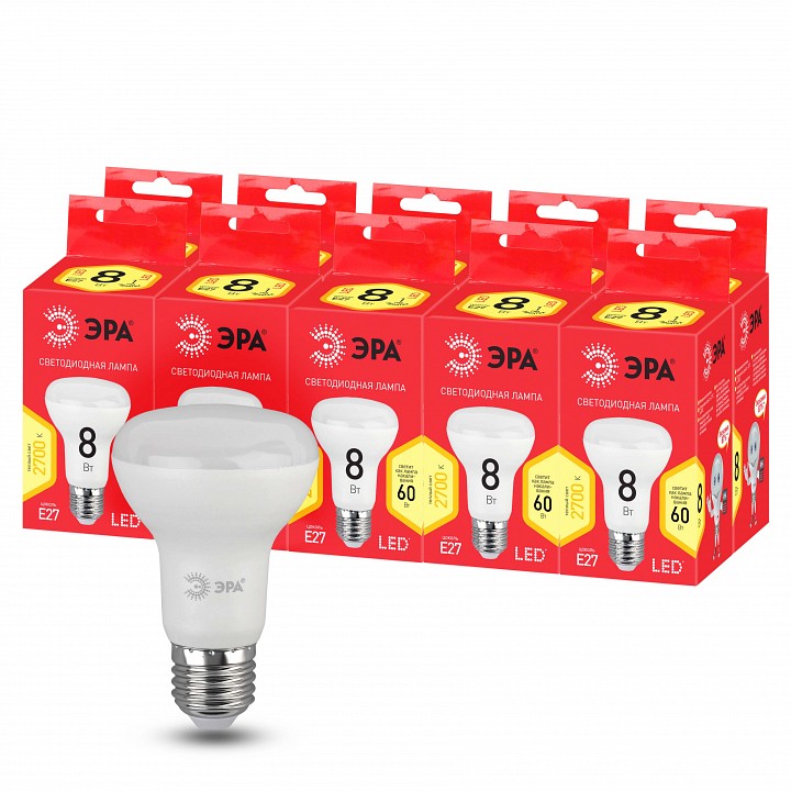 Лампа светодиодная Эра  LED R63-8W-827-E27 R