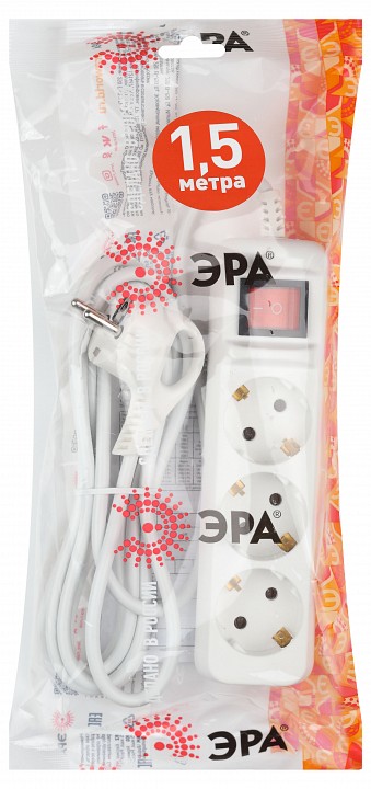 Удлинитель с выключателем Эра  UX-3es-1,5m