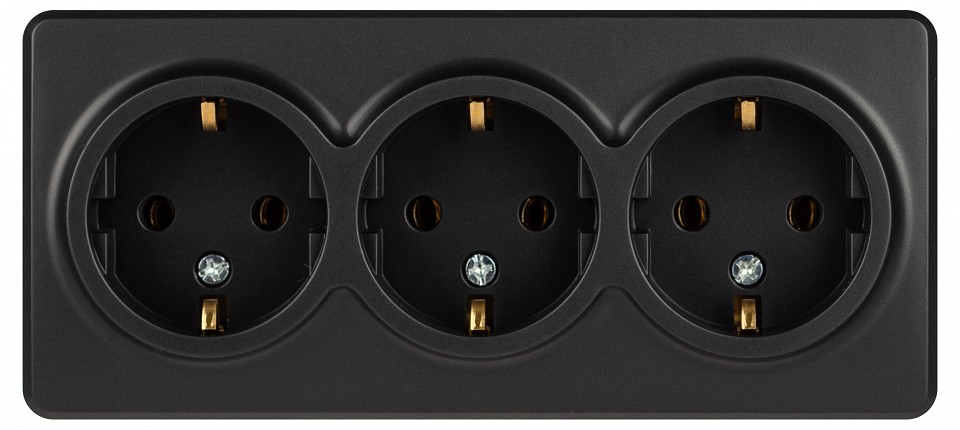 Розетка тройная с заземлением и со шторками Эра Эра Эксперт 11-2208-05
