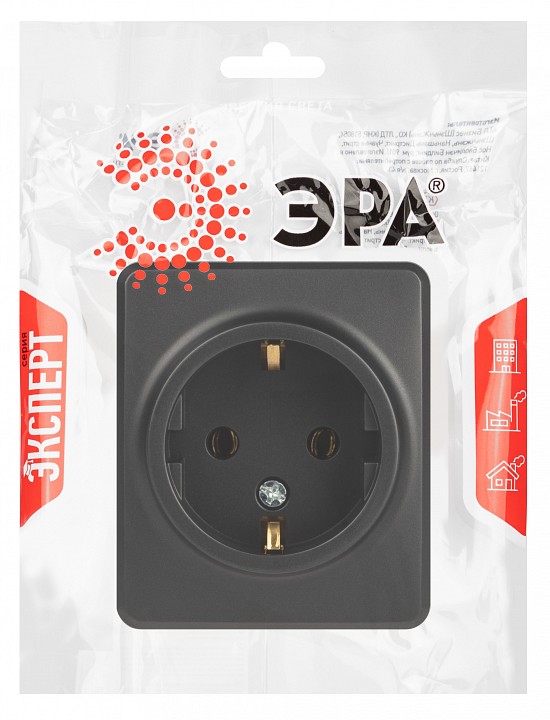 Розетка с заземлением и со шторкой Эра Эра Эксперт 11-2203-05