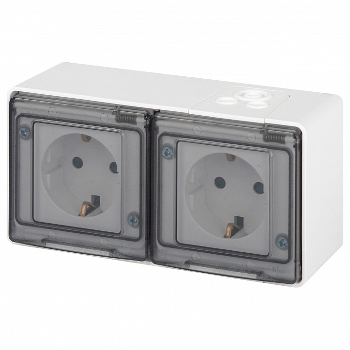 Розетка с заземлением и со шторкой, с крышкой Эра Эра Эксперт 11-2504-01