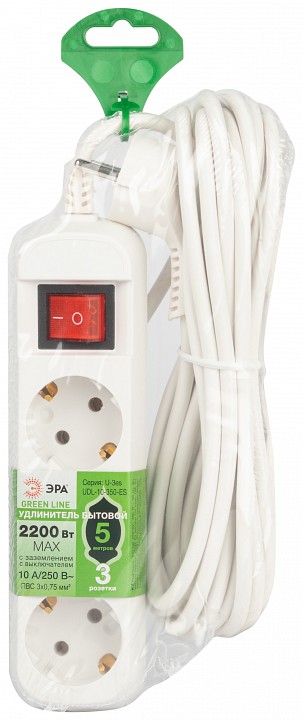 Удлинитель с выключателем Эра  UDL-10-350-ES