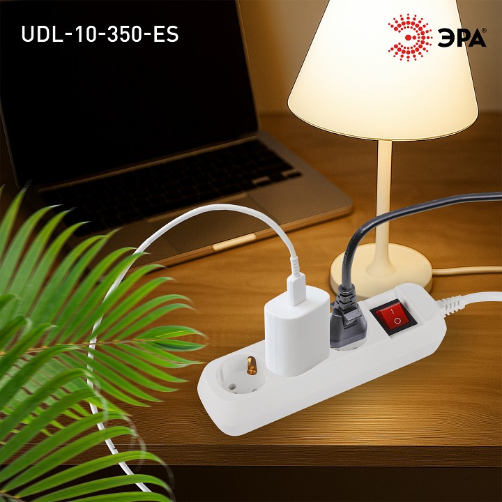 Удлинитель с выключателем Эра  UDL-10-350-ES