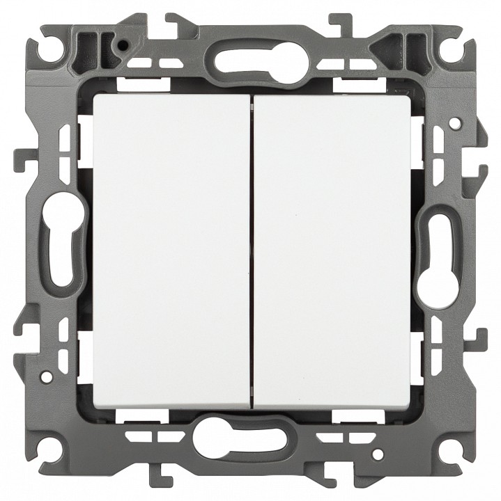 Переключатель двухклавишный без рамки Эра Эра 12 12-1106-01М