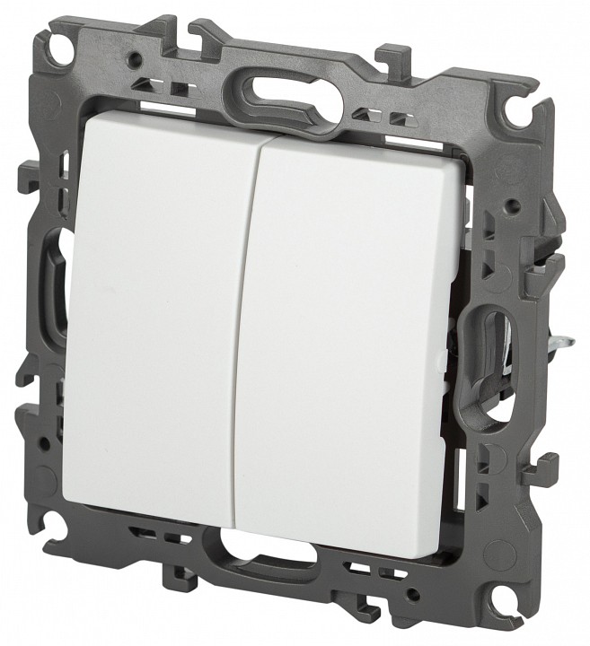 Переключатель двухклавишный без рамки Эра Эра 12 12-1106-01М